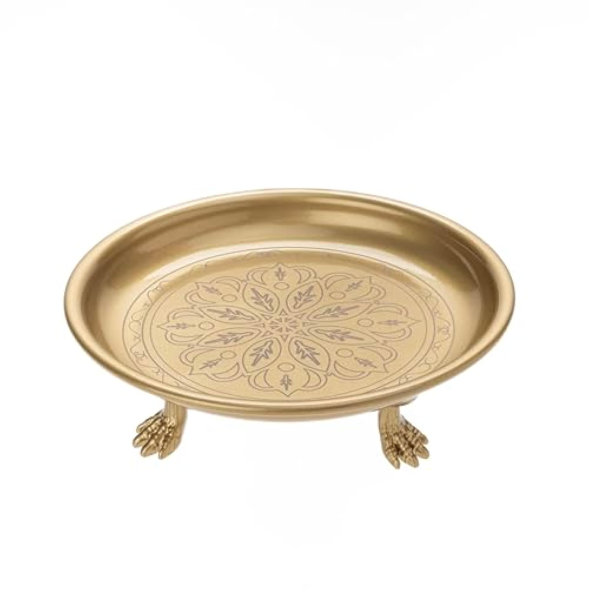 Solid Brass Pedestal Tray with Eagle Claw Feet